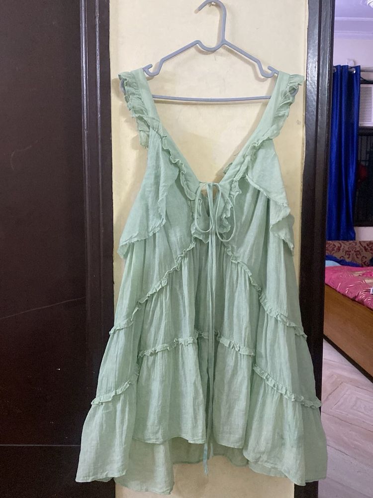Tiered Ruffle Mini Dress Size M