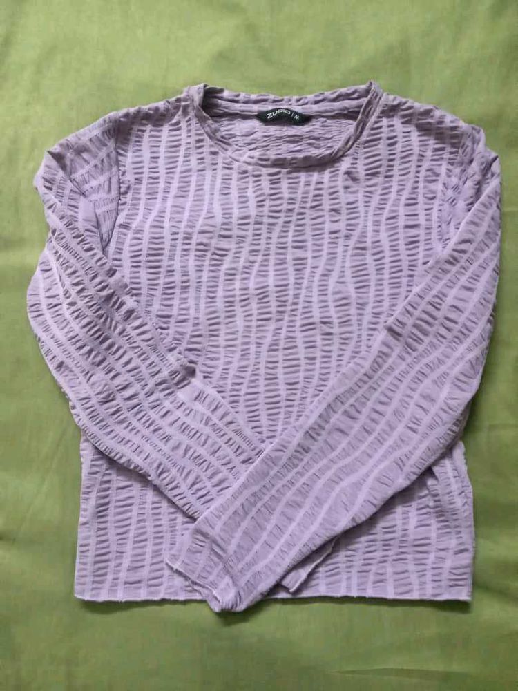 Textured Long Sleeve Top
