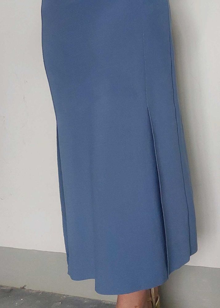 Dusty Blue Midi Skirt
