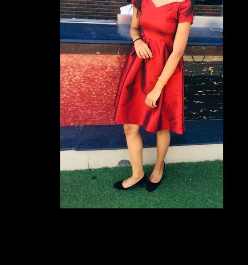 Chic Red Fit &amp; Flare Dress