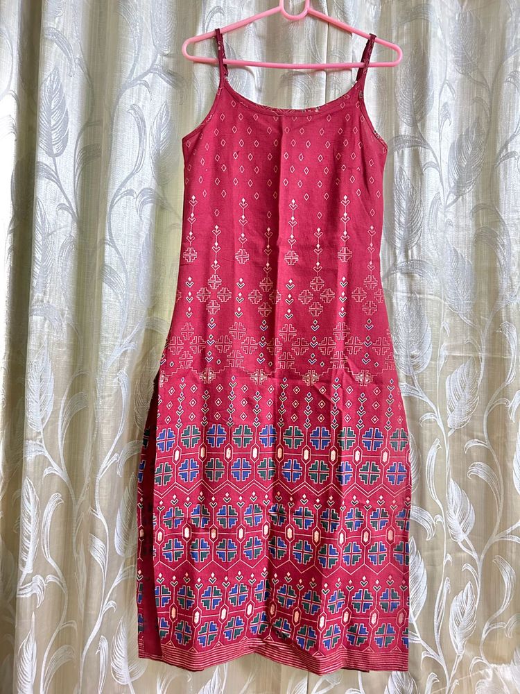 Maroon Printed Kurti