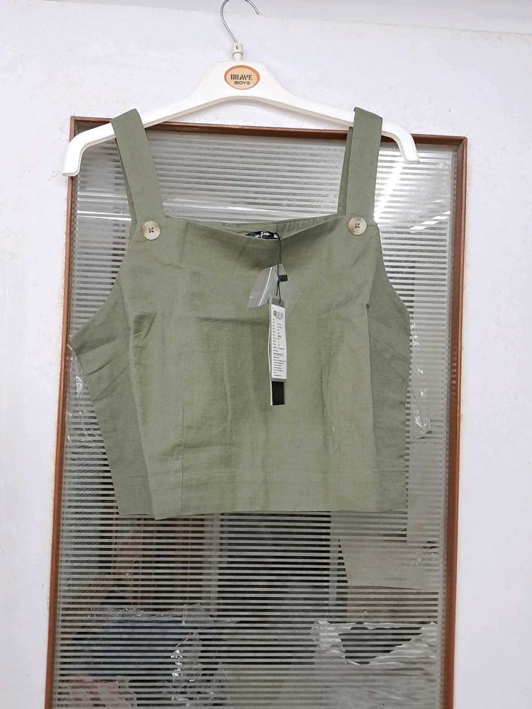 Olive Green Crop Top