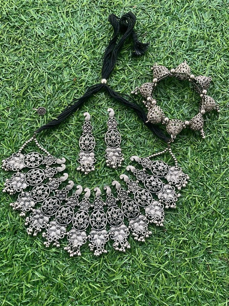 GARBA special Oxidized Silver Jewelry Set