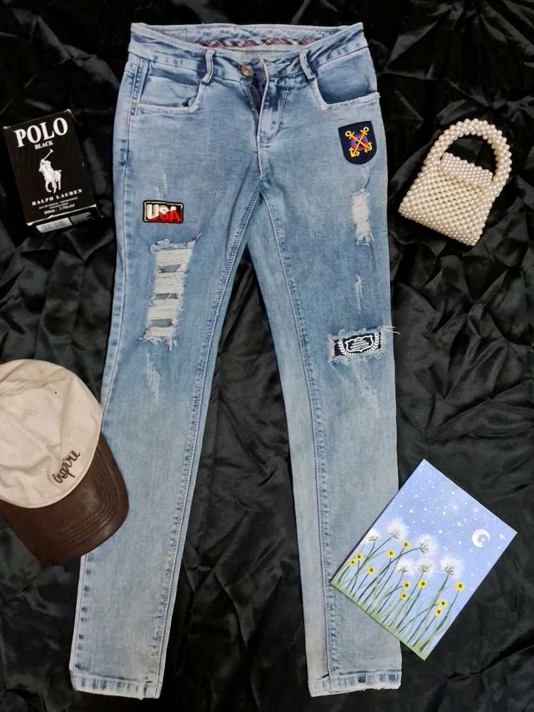 Ripped &amp; Patched Jeans