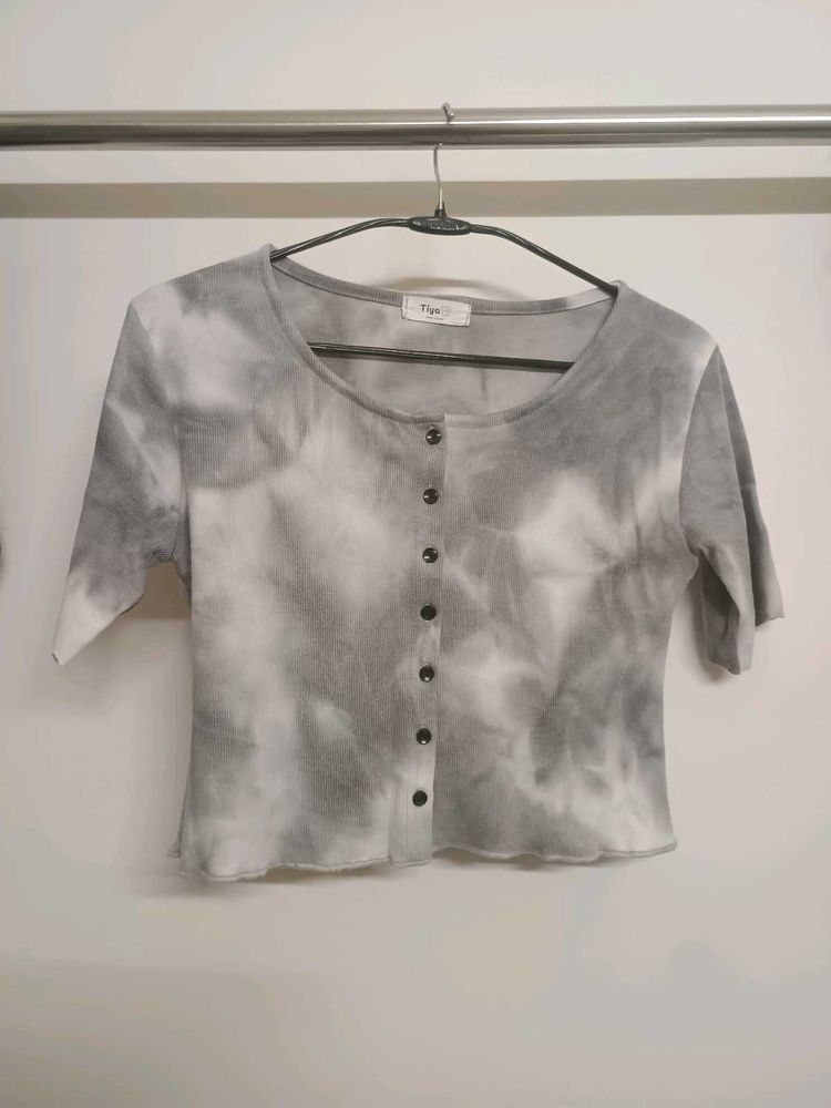 Tie-Dye Button-Down Top