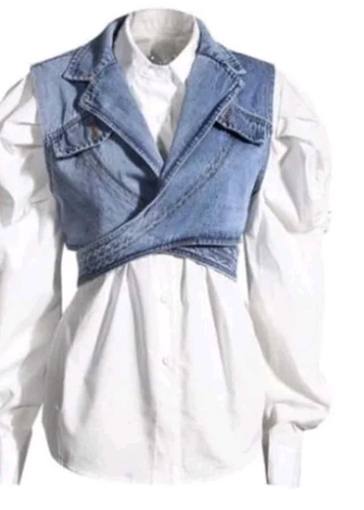 Denim Crop Top Vest