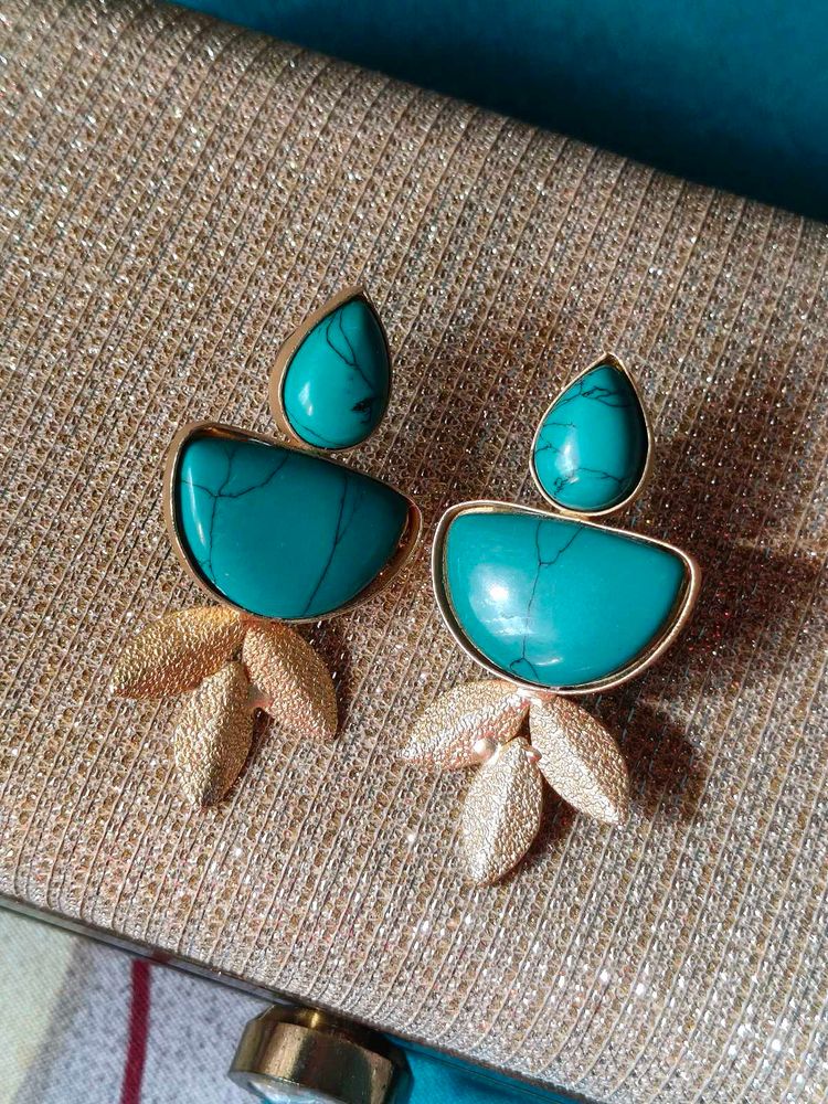 fancy Teal Stone Earrings ❤️