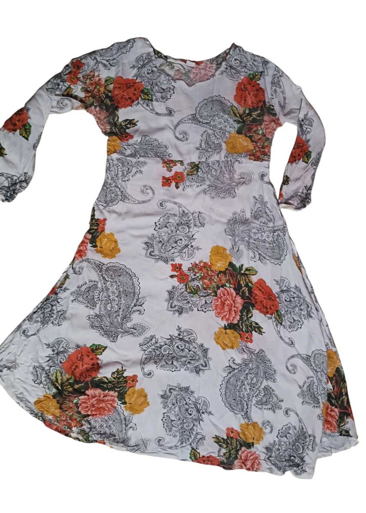 Floral Paisley Long Sleeve Dress