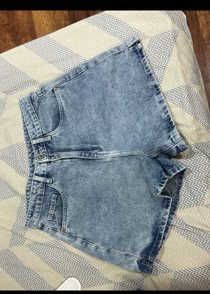 Acid Wash Denim Shorts