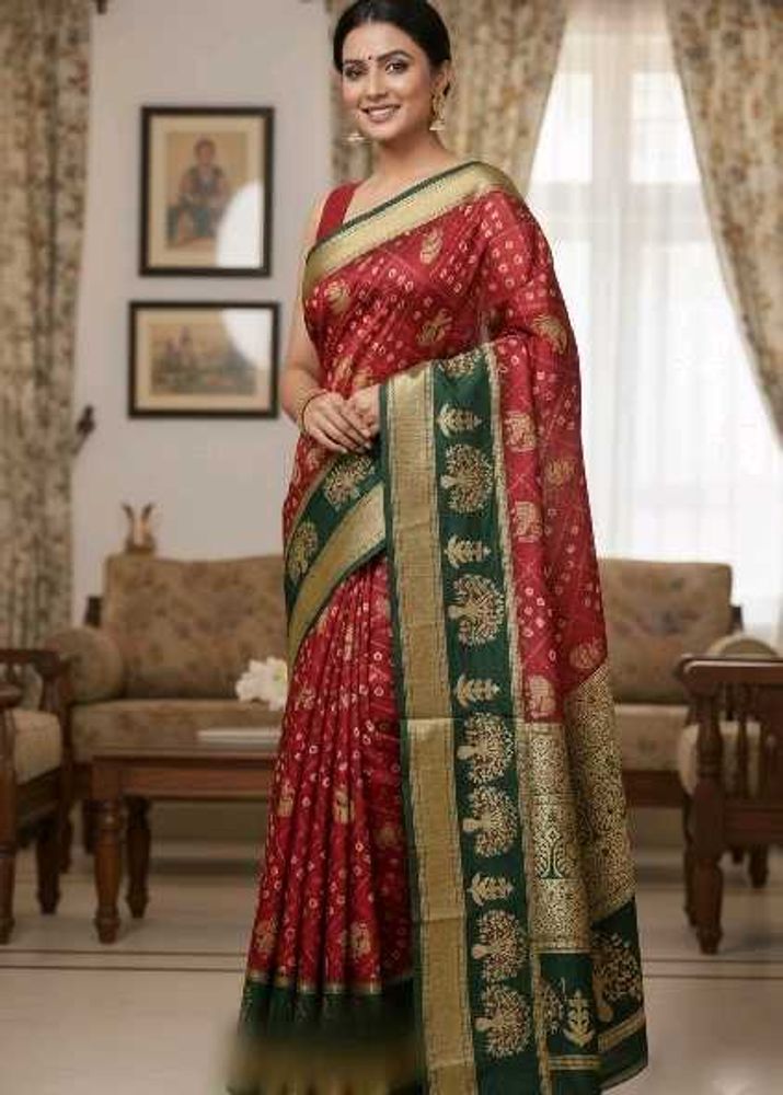 Elegant Red Silk Saree