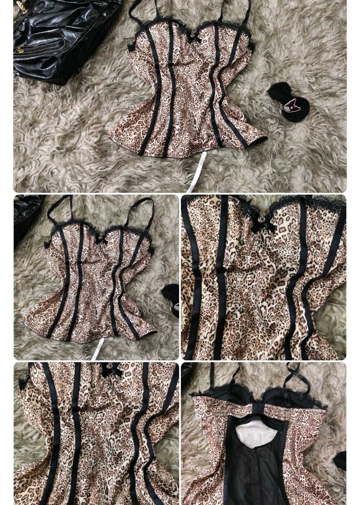 Leopard Print Corset Top