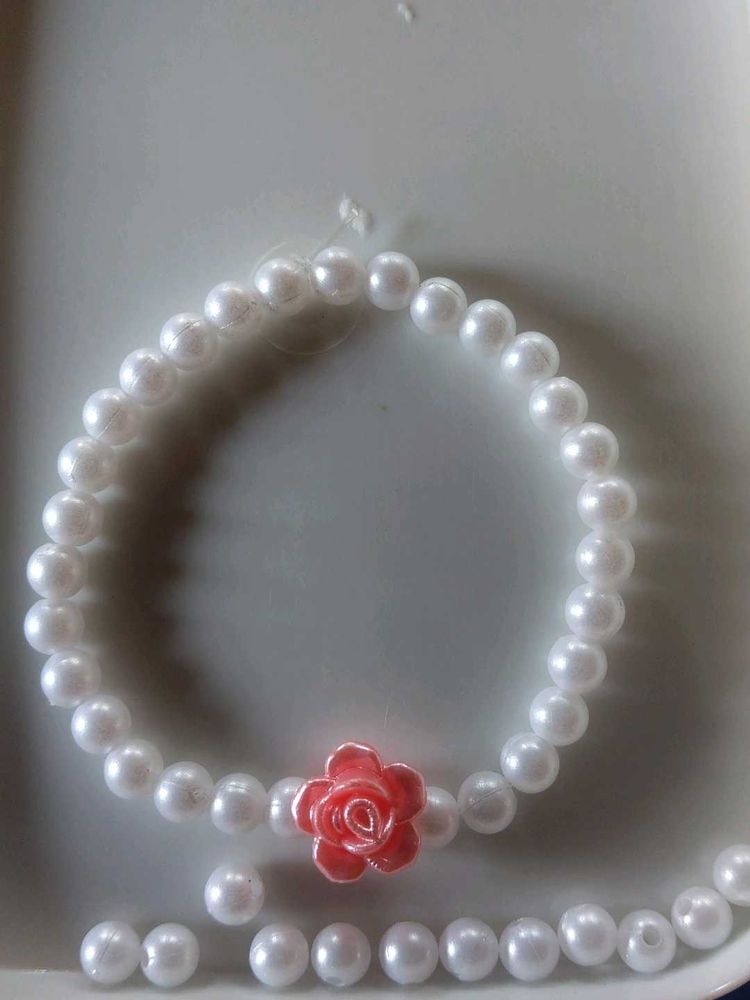 Pearl Bracelet with Rose And Evil Eye Combo