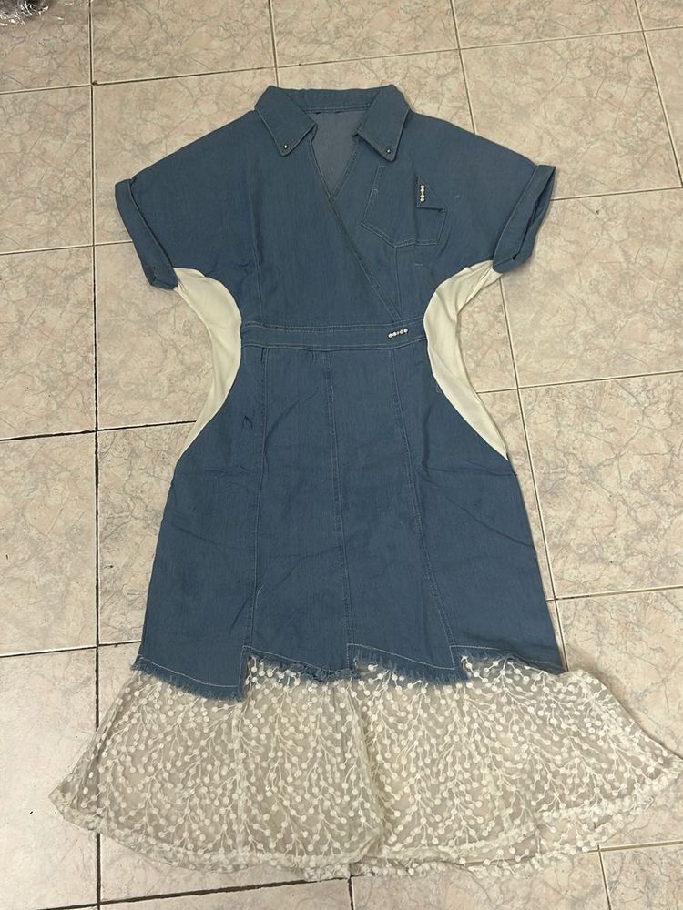 Denim &amp; Lace Dress