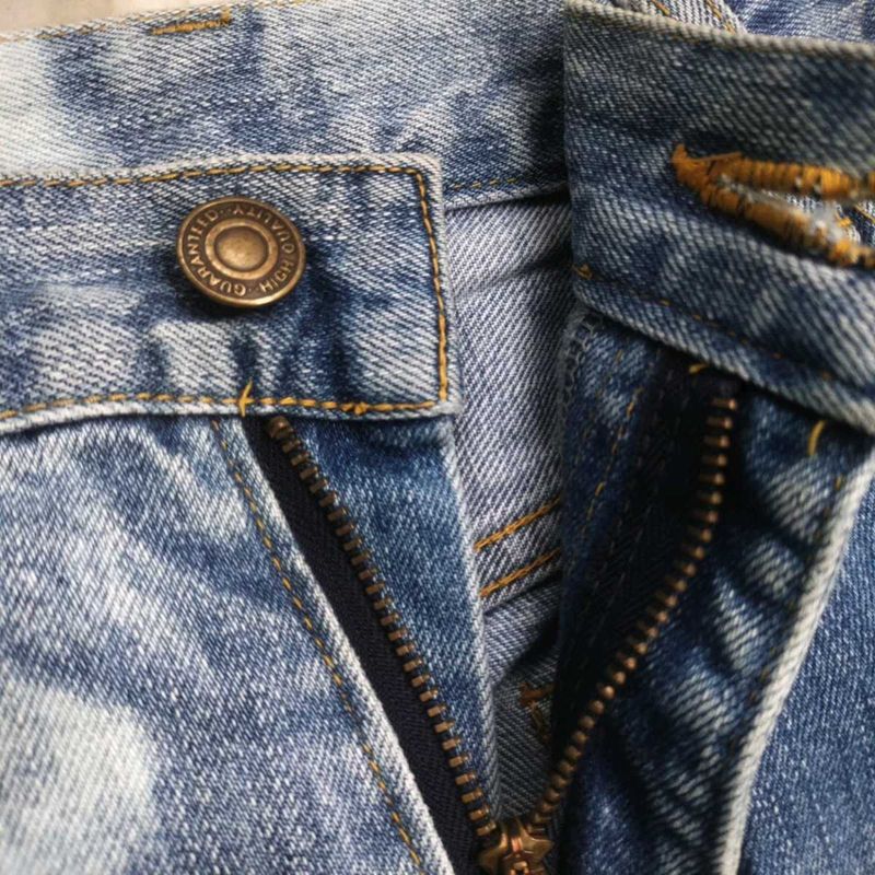 Japanese Gothic Style Hand Painted Acid Wash Jeans