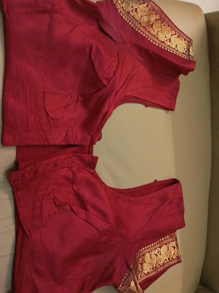 Red Readymade Saree Blouse