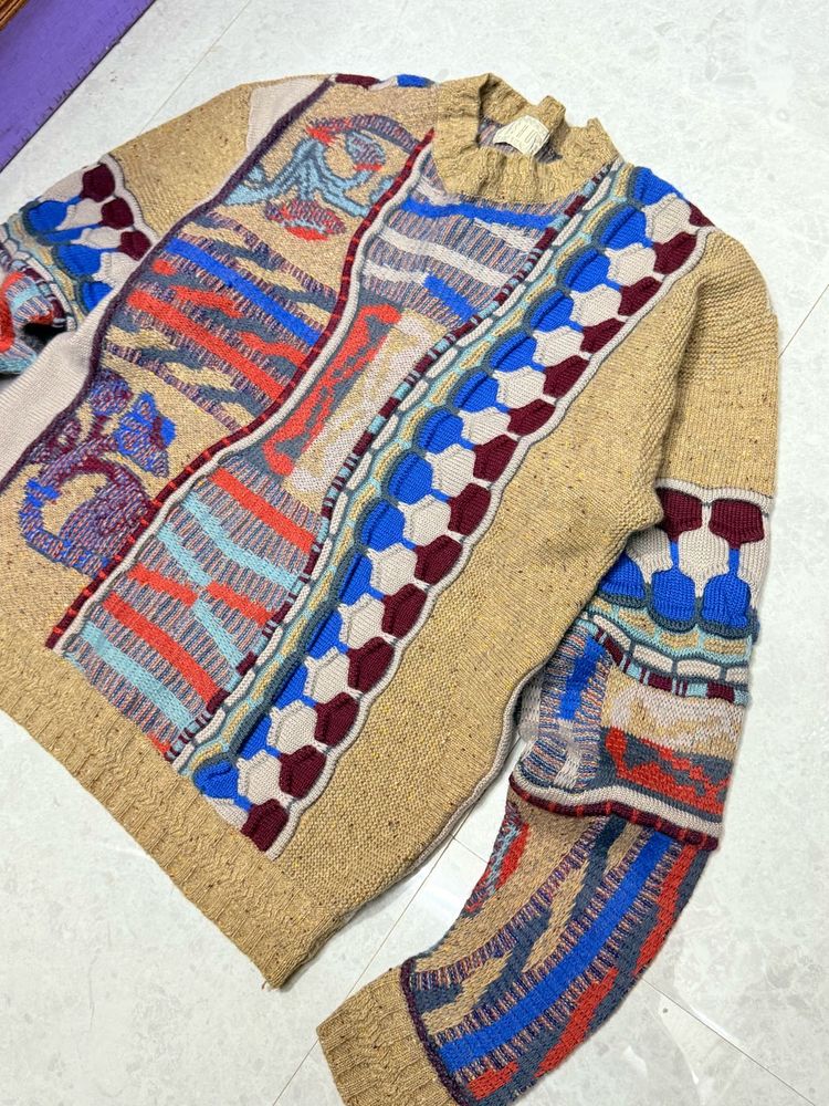 Vintage Coogi Style Colourful Knit Sweater