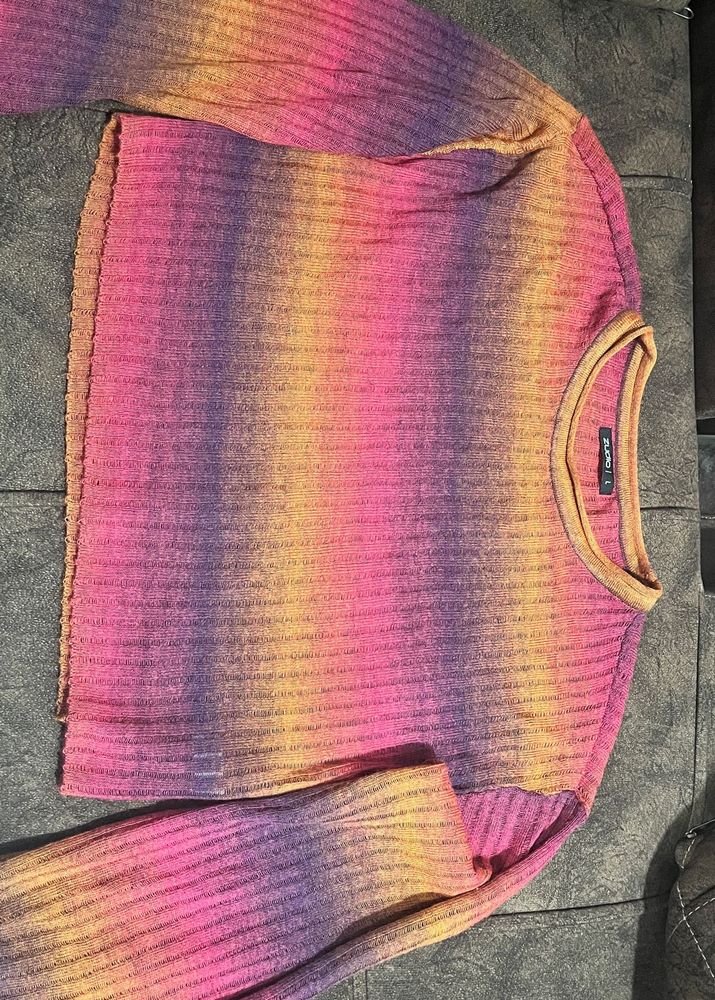 Colorful Striped Long Sleeve Top