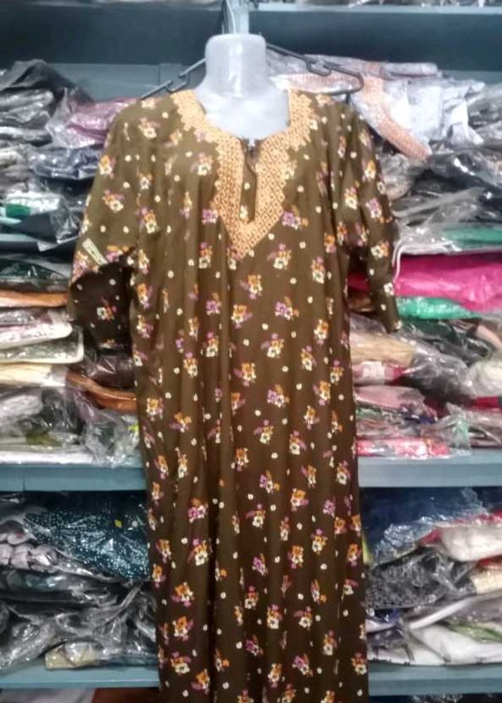 Floral Print Brown Nightgown