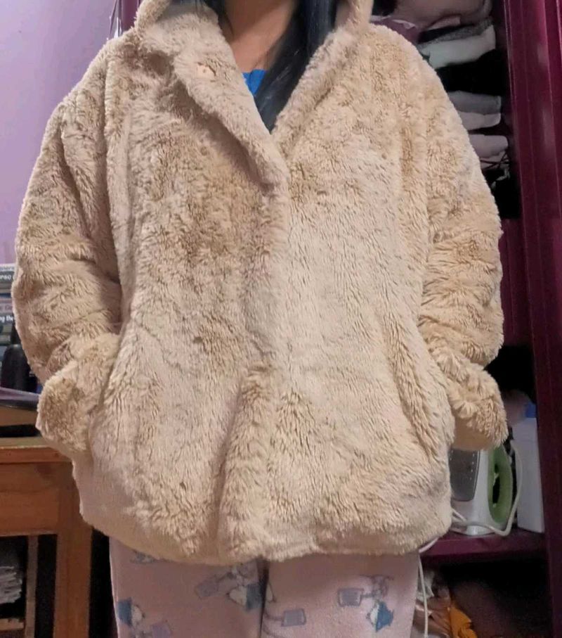 Fuzzy Tan Coat
