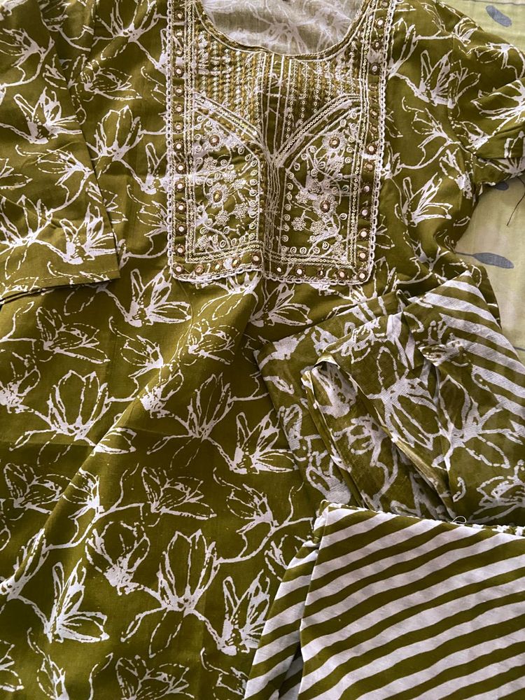 Olive Kurta Set