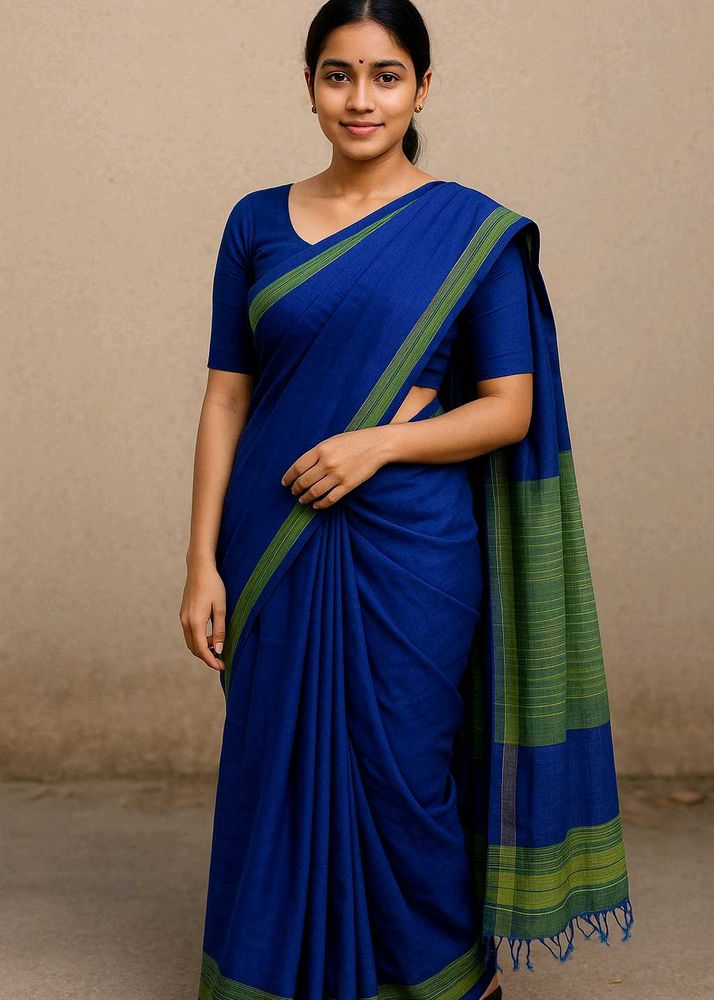 Elegant Blue &amp; Green Saree