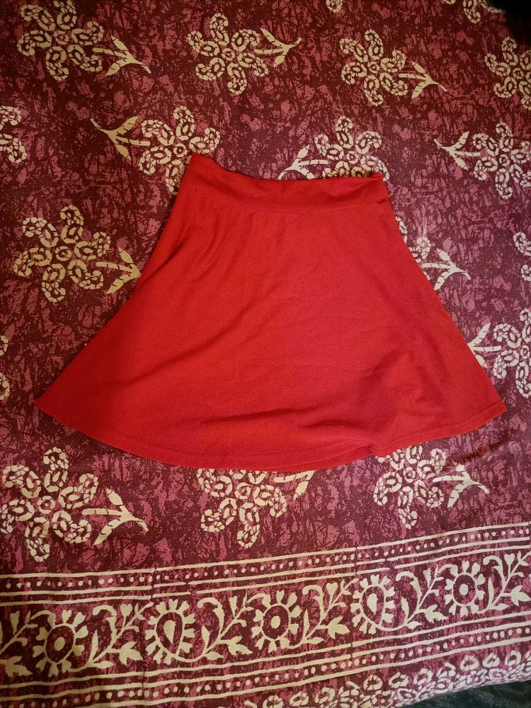 Red A-Line Mini Tennis Skirt