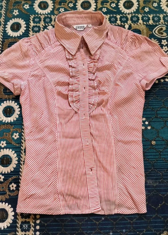 Striped Ruffle Blouse