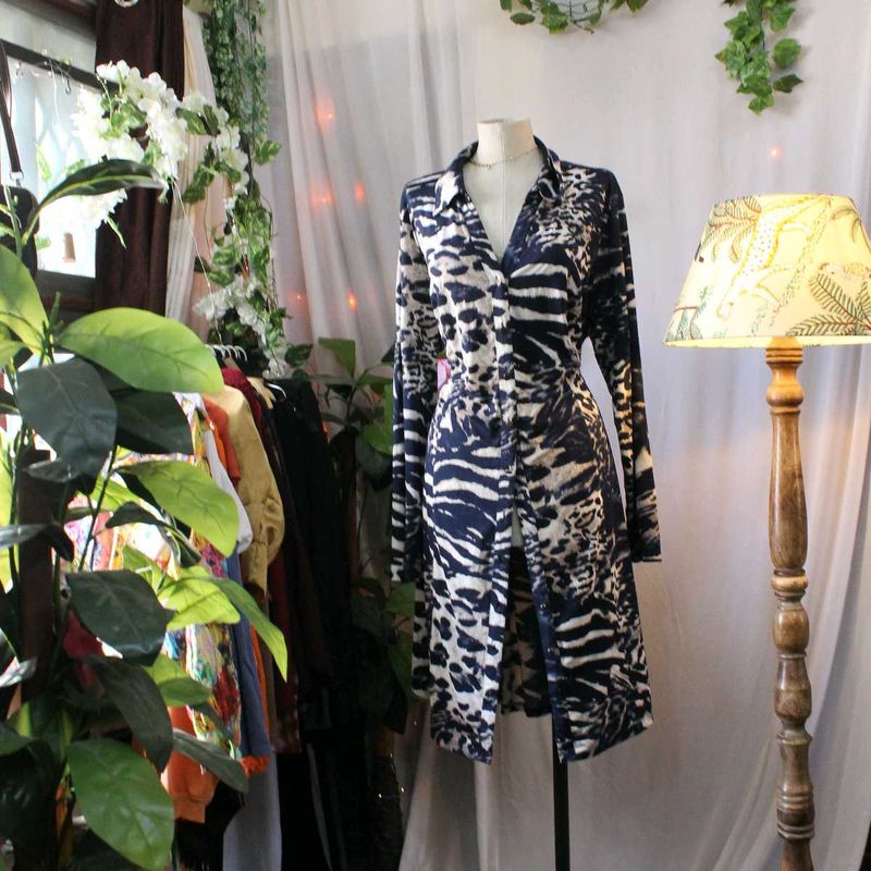 Animal Print Shirt Dress