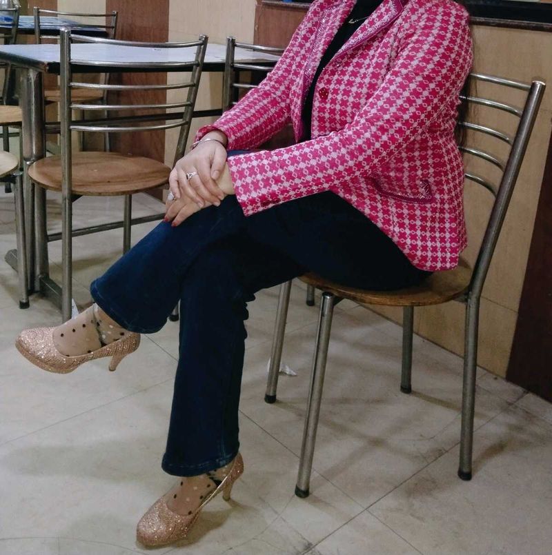 Pink Checkered Blazer