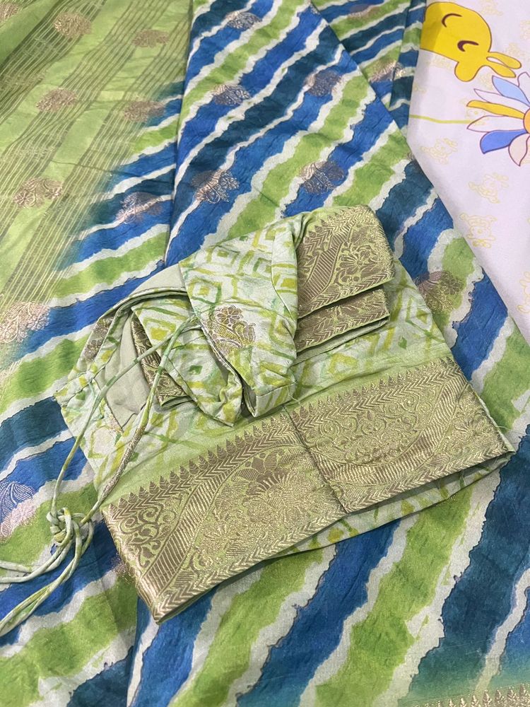 Striped Green Saree