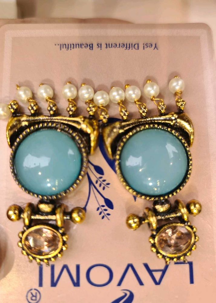 Lavomi Pearl &amp; Turquoise Earrings