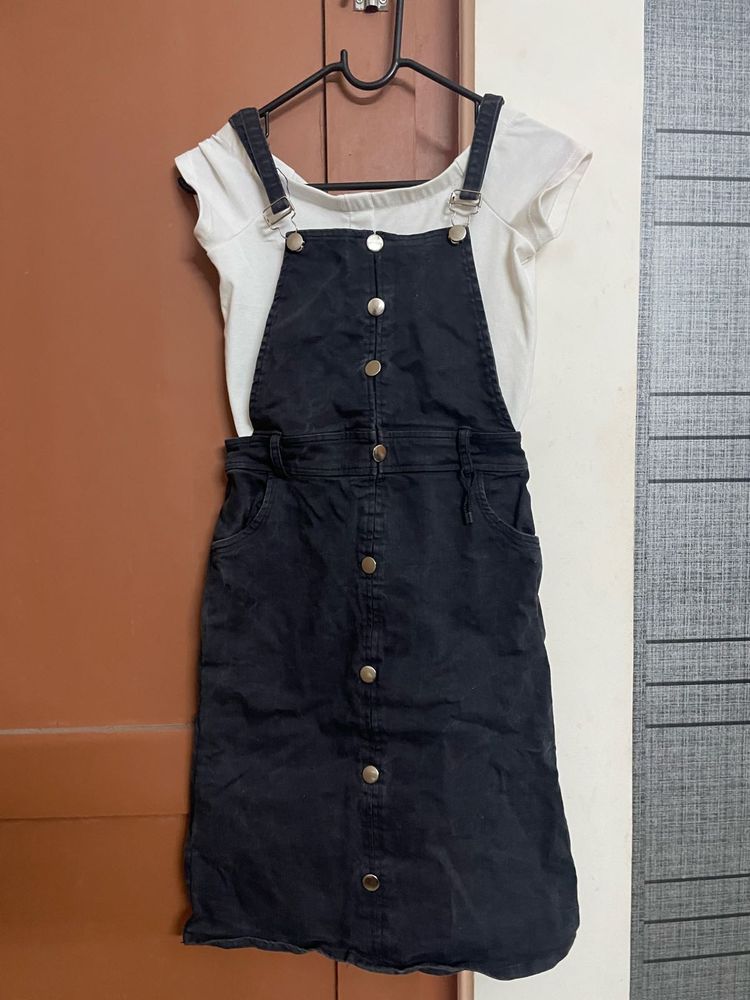 Denim Dungree With Tshirt