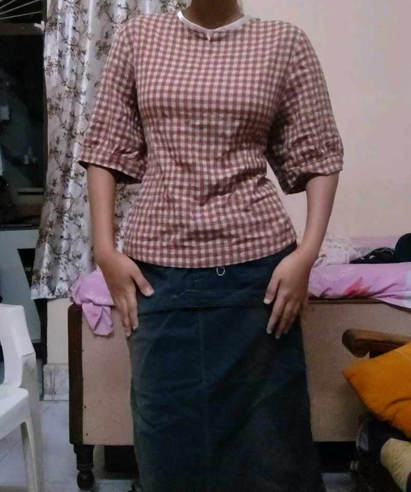 Yui Ghingham Japanese Top
