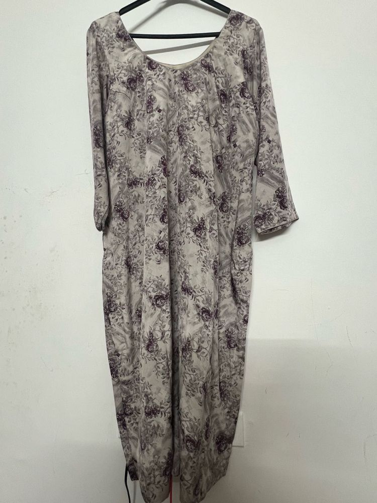 Floral Print Grey 3pc  Suit Set