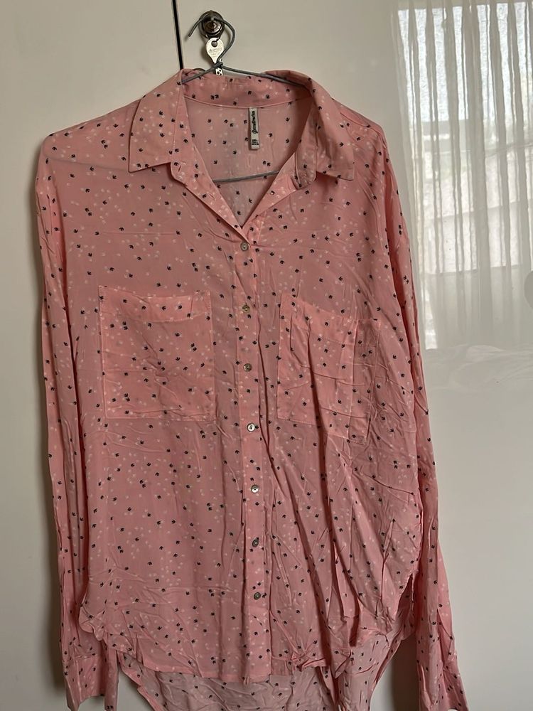 Pink Star Print Shirt