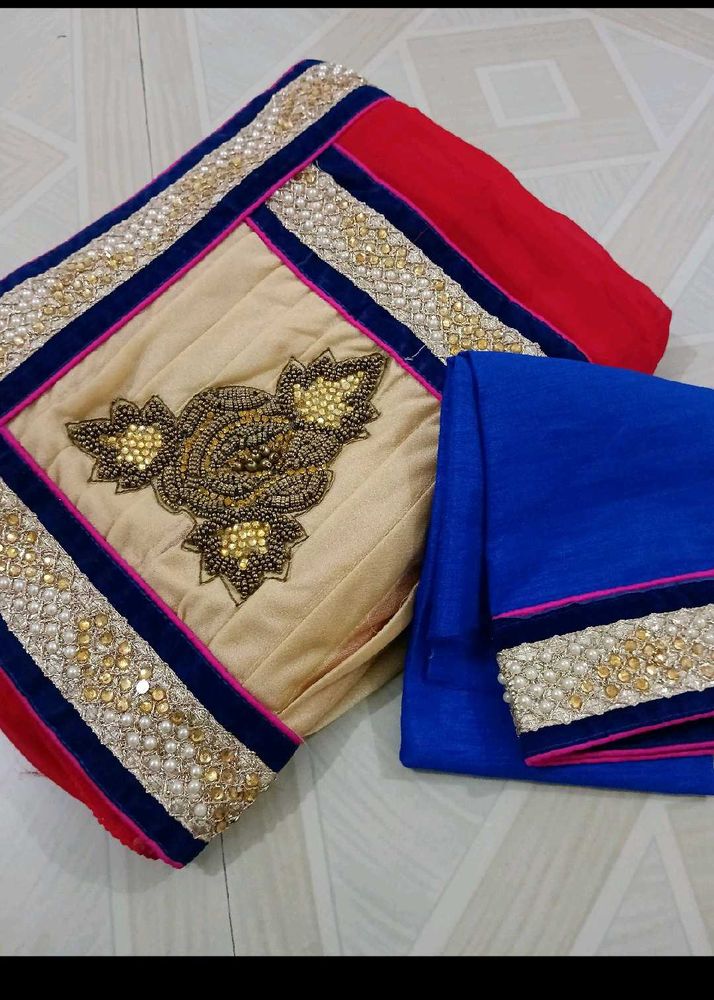 Festive Embellished Royal Blue Indian Outfit
