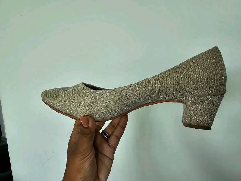 Shimmer Silver Party Wear Heels/pumps