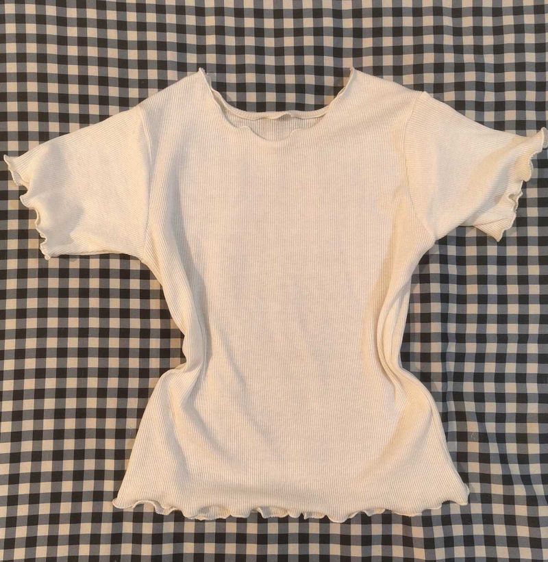 white slimfit top