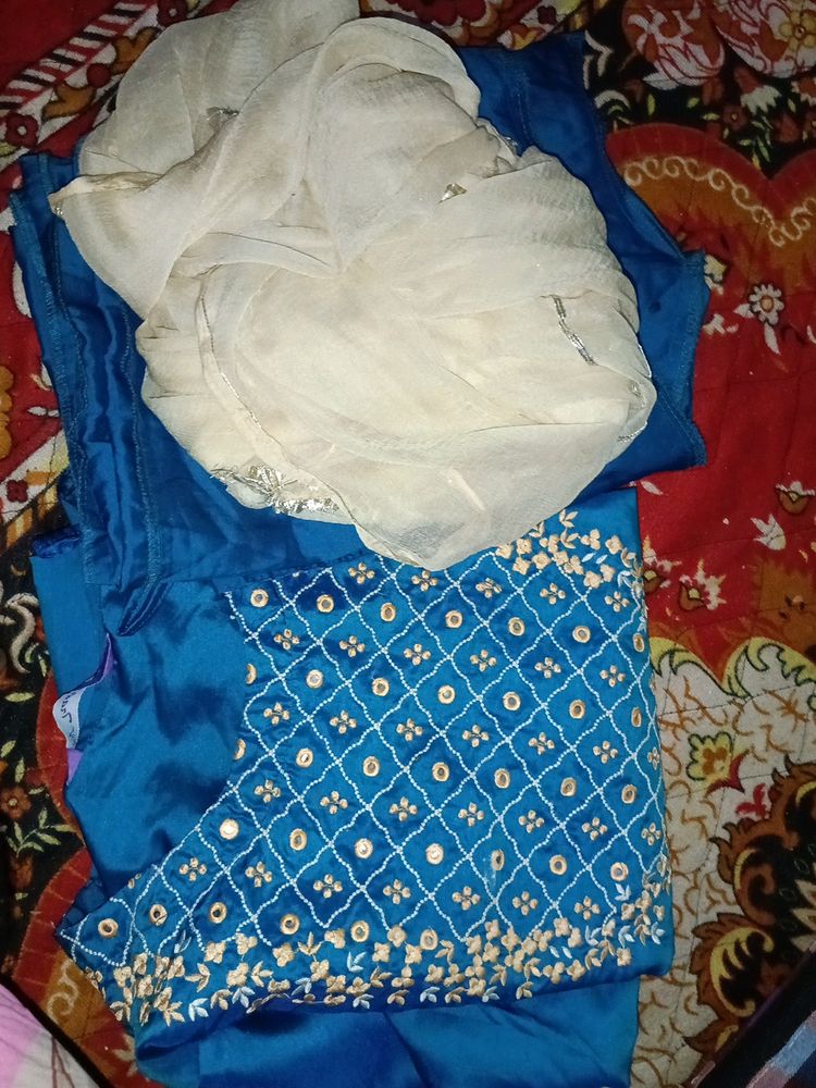 Teal Embroidered Salwar Kameez