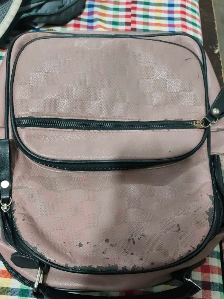 Pink Checkered Backpack