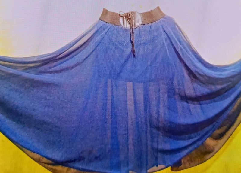 Blue Chiffon Ethnic Skirt