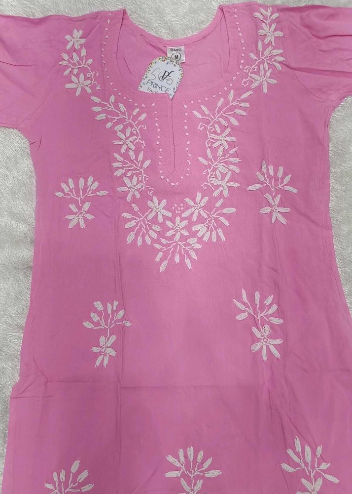 Pink Embroidered Kurta