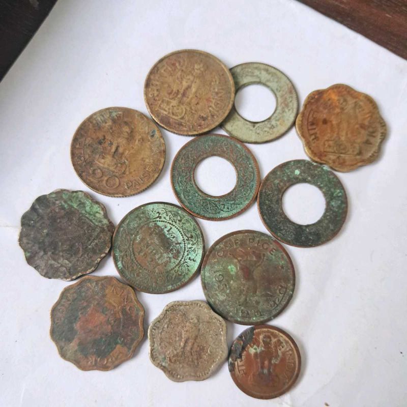 12Vintage Indian Coins