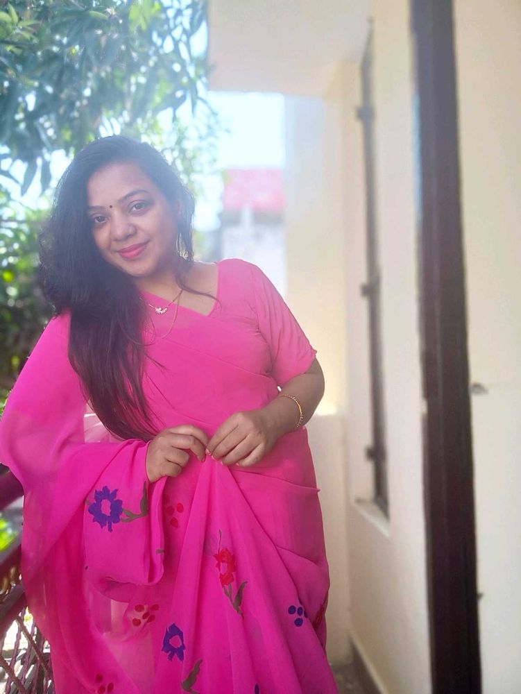 Pink Handmade Design Saree