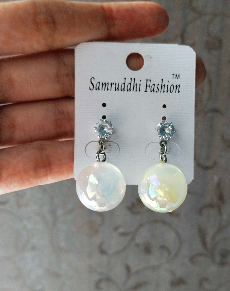 Iridescent Orb Drop Earrings