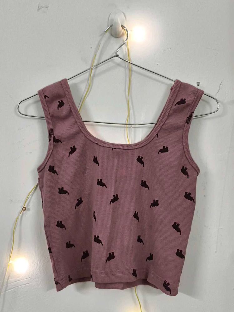 Cute Mauve Cropped Tank Top