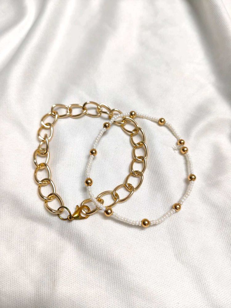 Gold &amp; Beaded Bracelet Stack