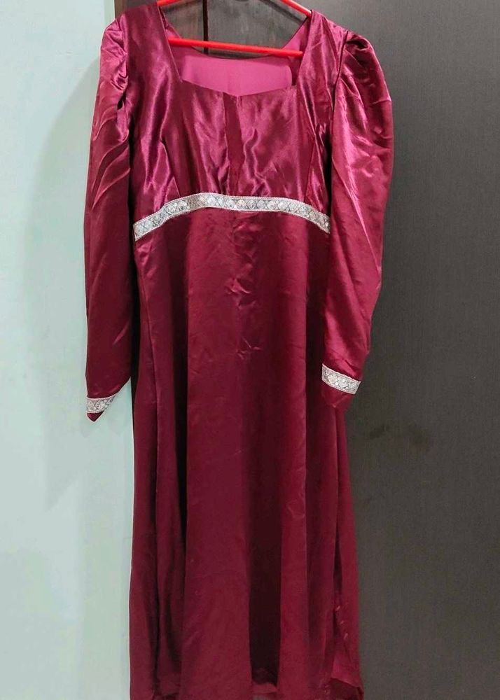 Burgundy Empire Waist Dress