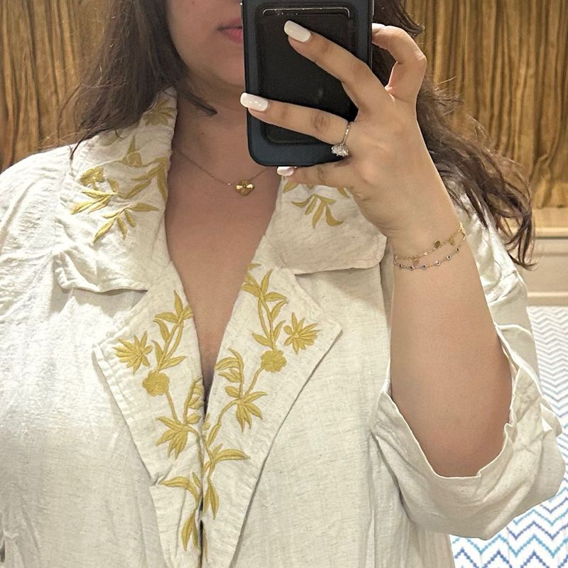 Long Linen Trench coat - Plus Size - Not Worn