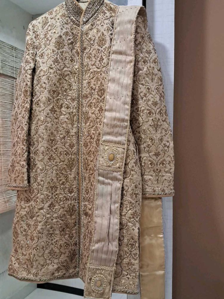 Embroidered Zari Sherwani Set
